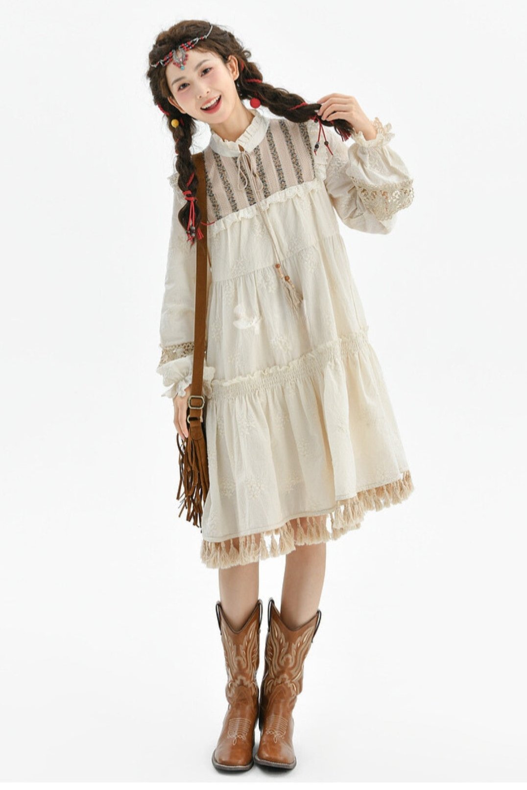 Resort Bohemian Tassel Vest Dress Set-Up