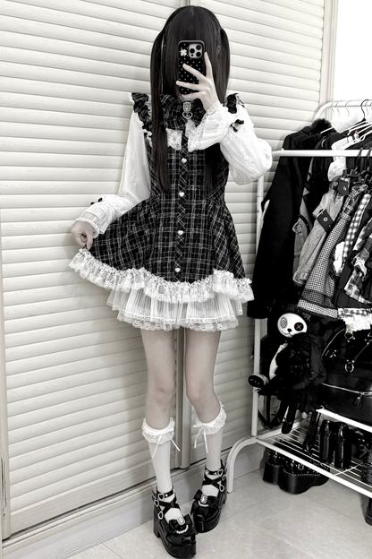 Lace Check Dress + Pants