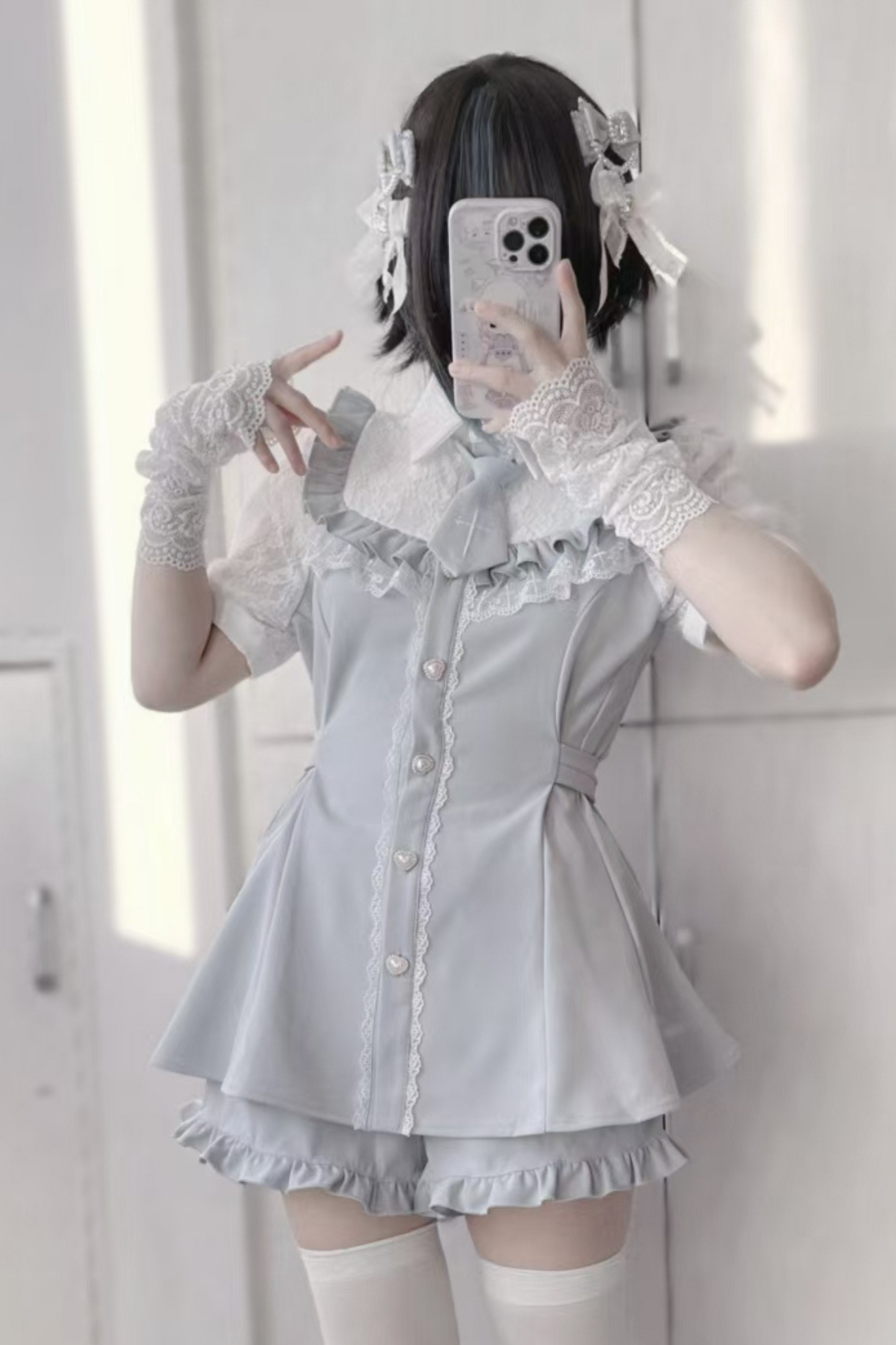 Heart Mine Mass Production Lace Doll Dress + Shorts + Tie