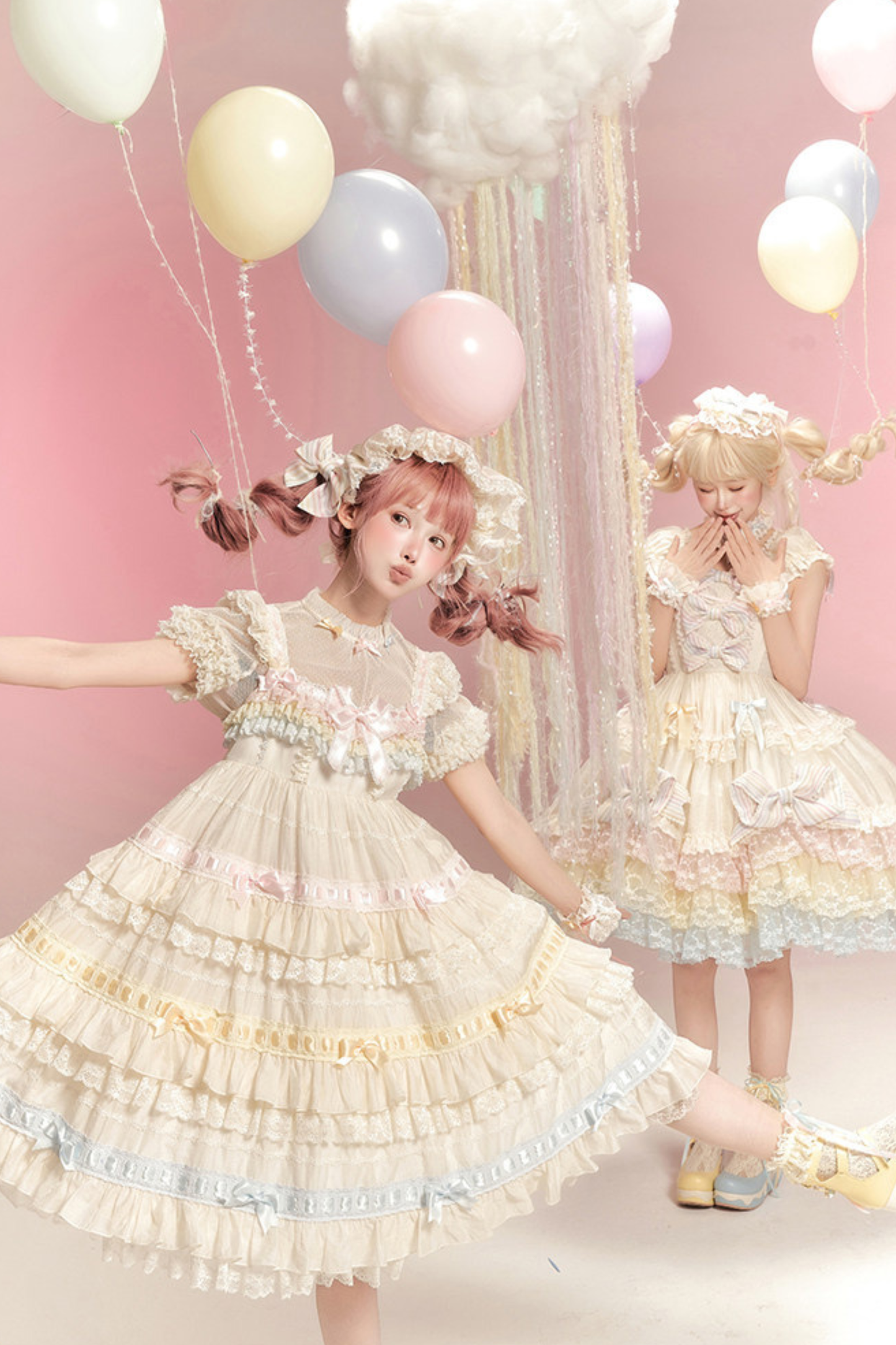 Rainbow Angel Lolita Jumper Skirt + Rainbow Dress + Monochrome Long Dress + Monochrome Jumper Skirt