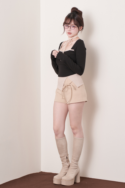 カラーブロッキングトップス+パンツ