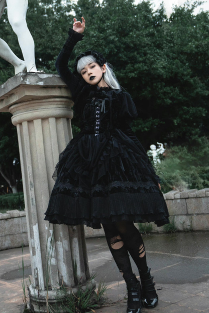 Gothic Chic Doll Lolita Dress + Short Jacket