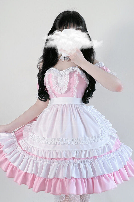 Pink Anime Maid Lolita Dress