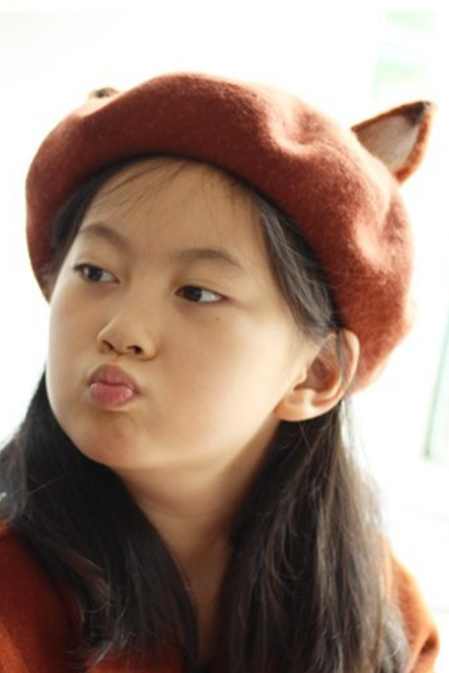 ウールフェルトキツネベレー帽