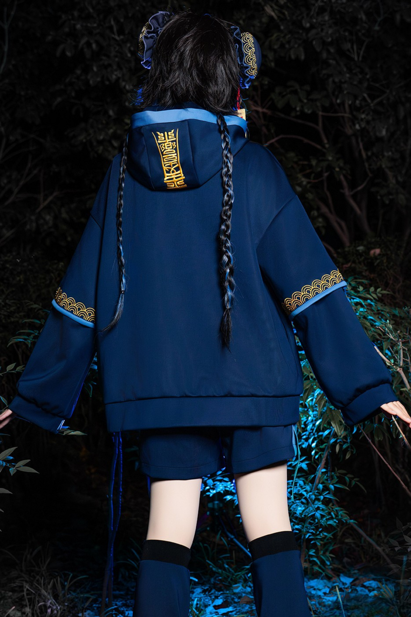 リトルゾンビコスプレフードパーカー+ハーフパンツ+レッグウォーマー