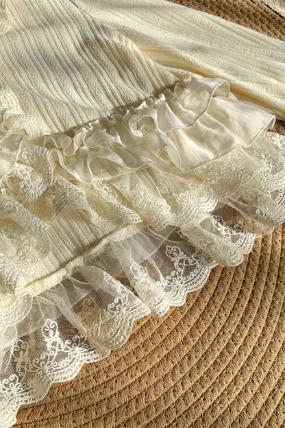 レーストリムニットカーディガン