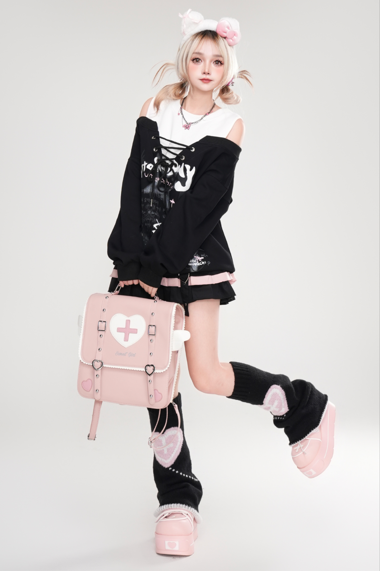 Midnight Dark Girly Off-the-shoulder Top