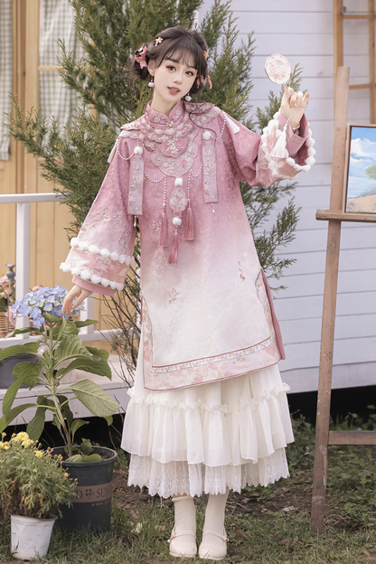 Peach Mist China Top + Skirt + Cloud Shoulder