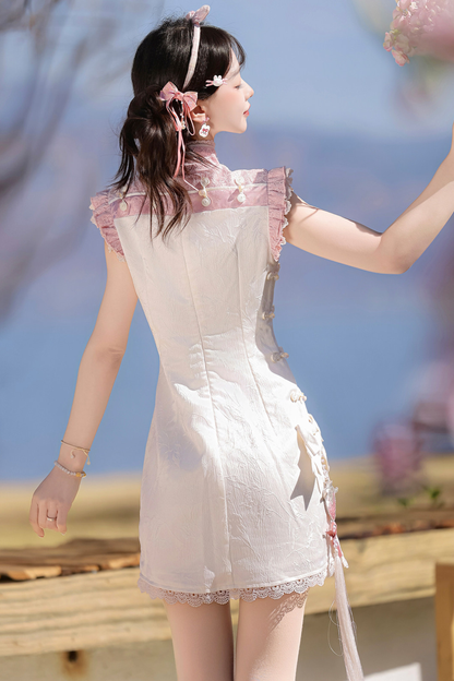 ストロベリースイートチャイナノースリーブドレス