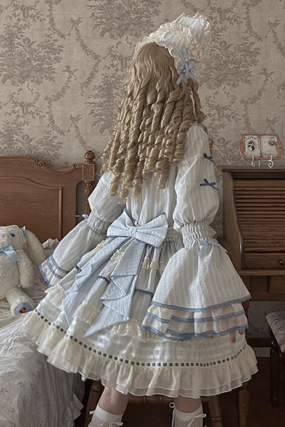 アクアドールロリータドレス+ヘアバンド+リボン