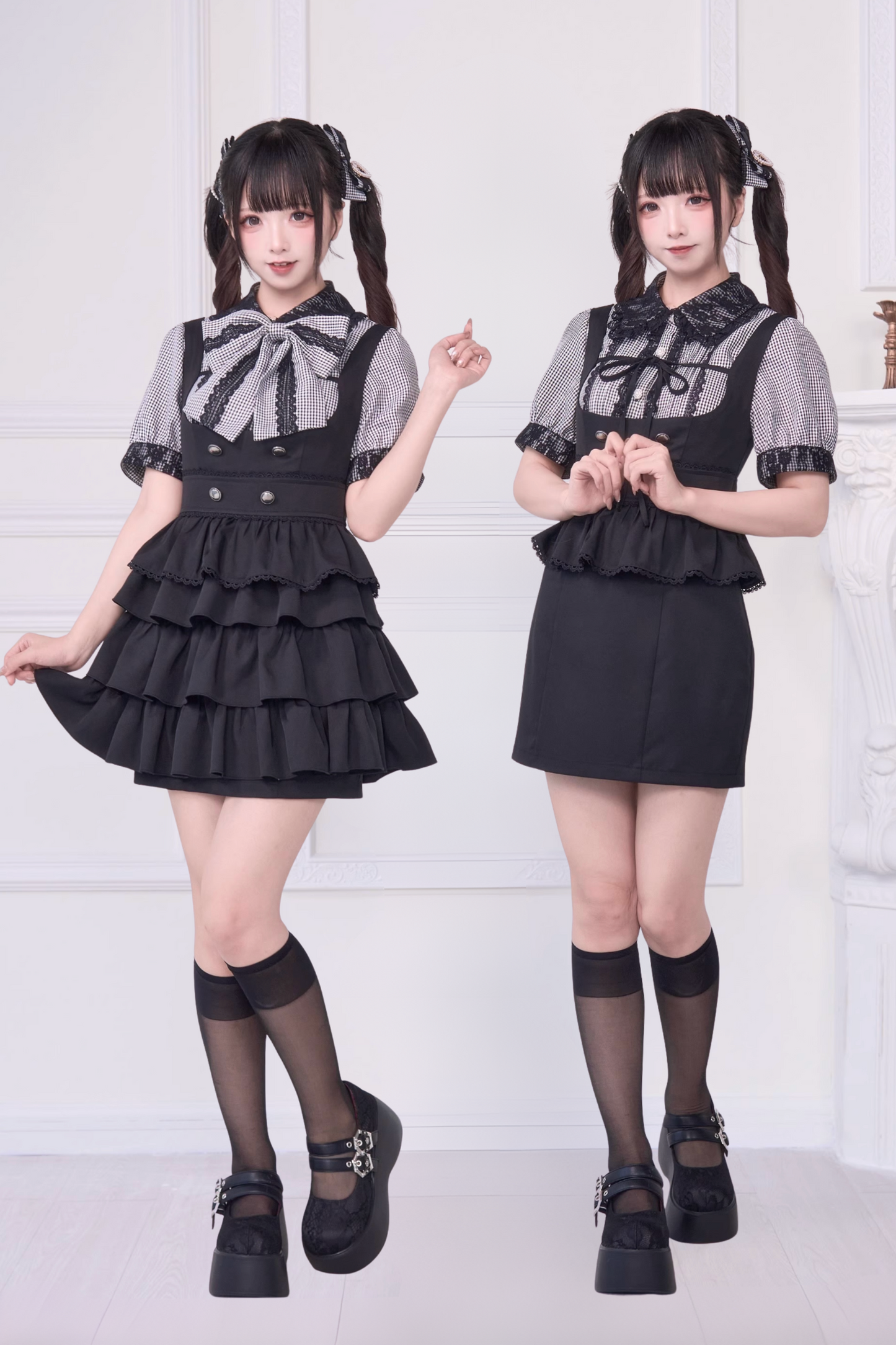 【予約商品】レースリボンシャツ＋サスドレス2WAYスイート&スパイシー