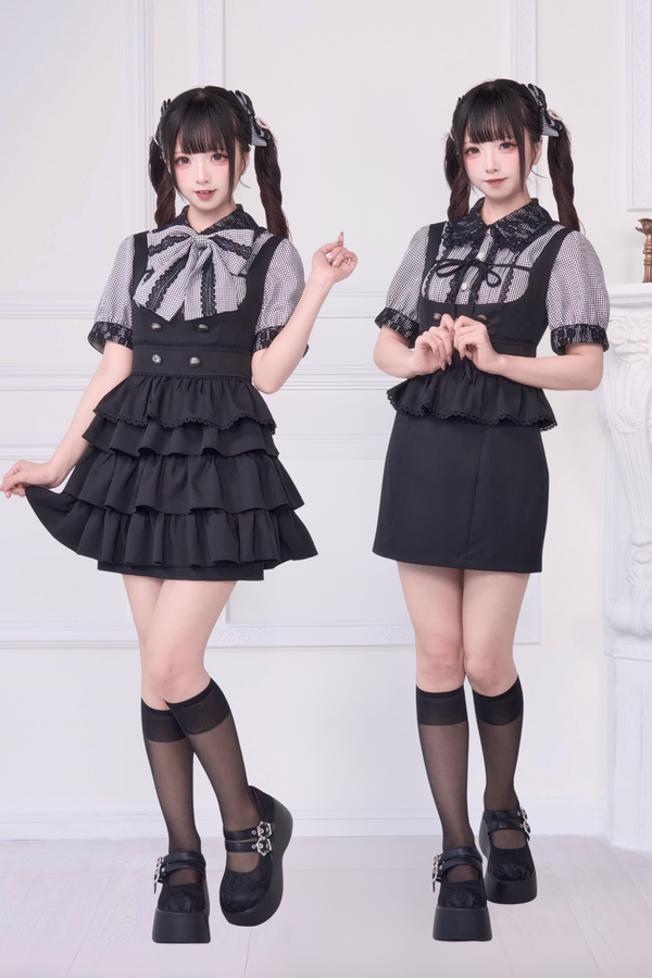 【予約商品】レースリボンシャツ＋サスドレス2WAYスイート&スパイシー