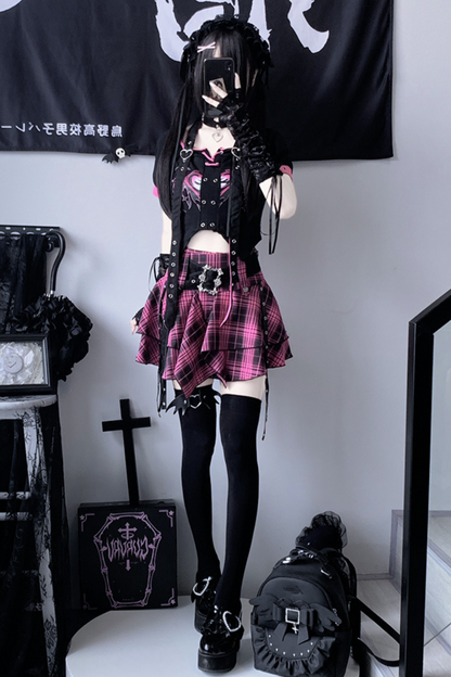 Subculture Rock Top + Check Skirt