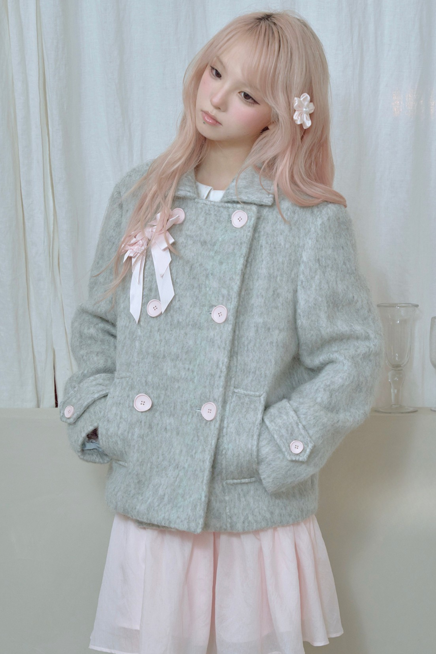 Sweet Double-Breasted Short Coat