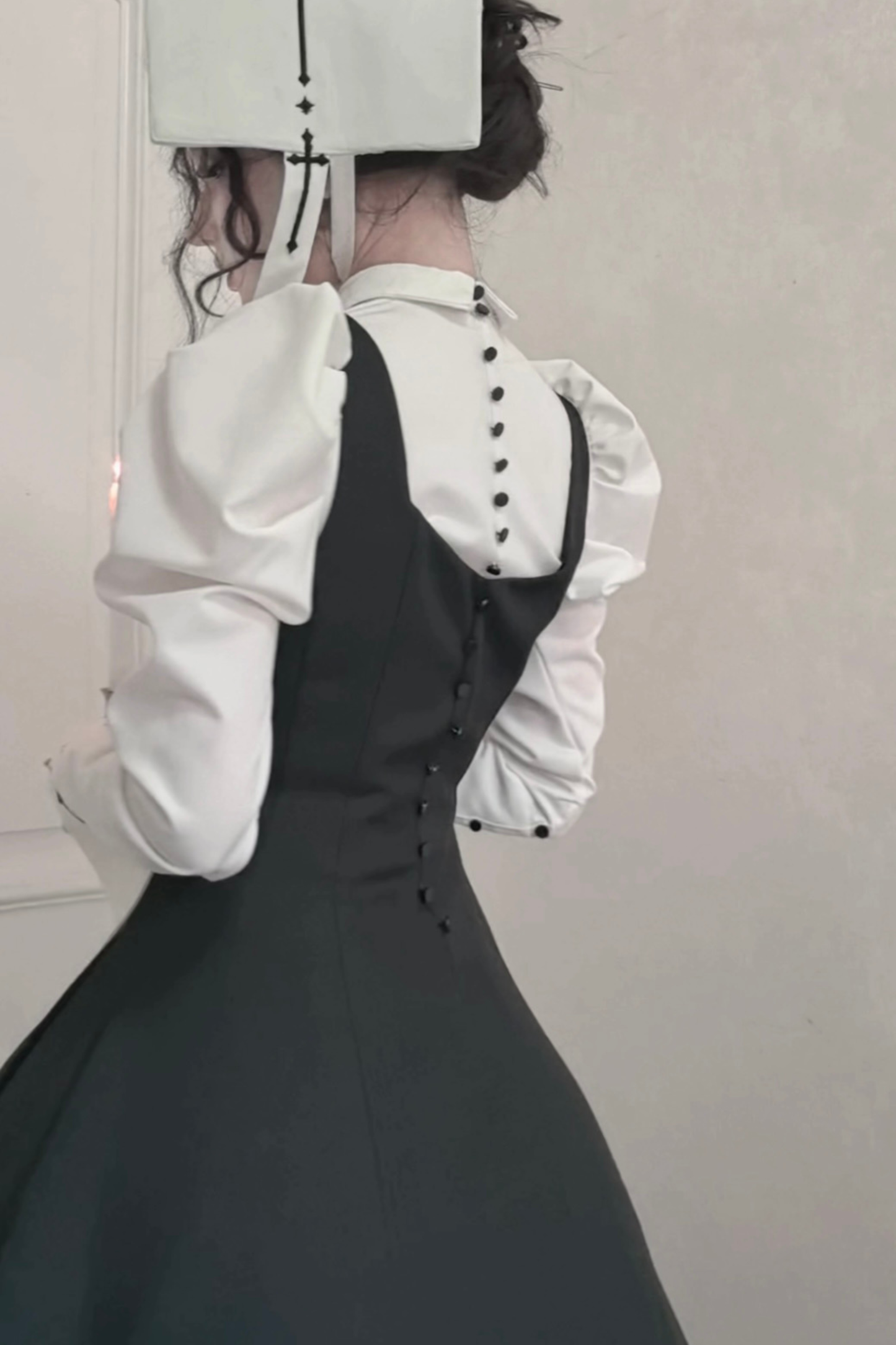 ゴスロリータスプリットブラウス+サスペンダースカート