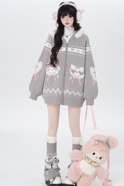 Snow Fair Island Cardigan + Leg Warmers