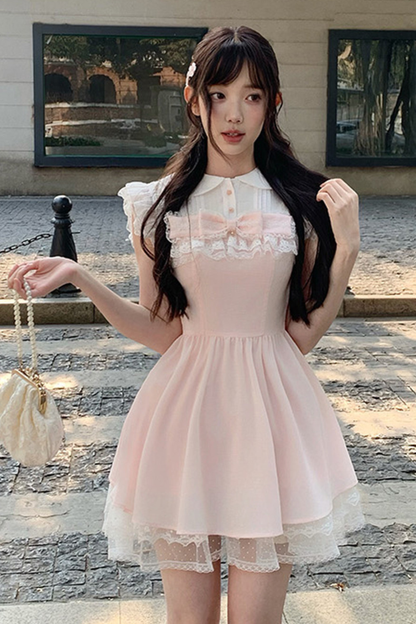 甜美风蕾丝公主连衣裙