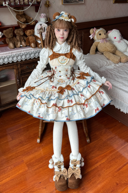 シーサイドベアティーパーティーロリータドレス+ケープ