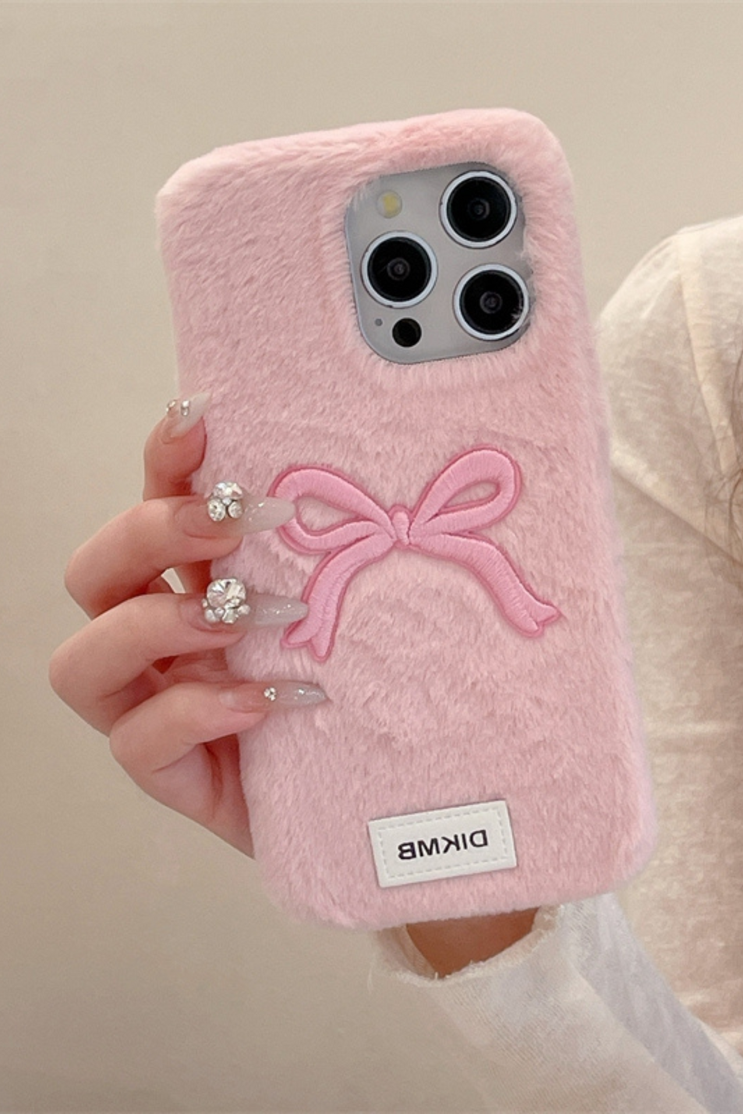 Sweet Ribbon Milky Fur iPhone Case