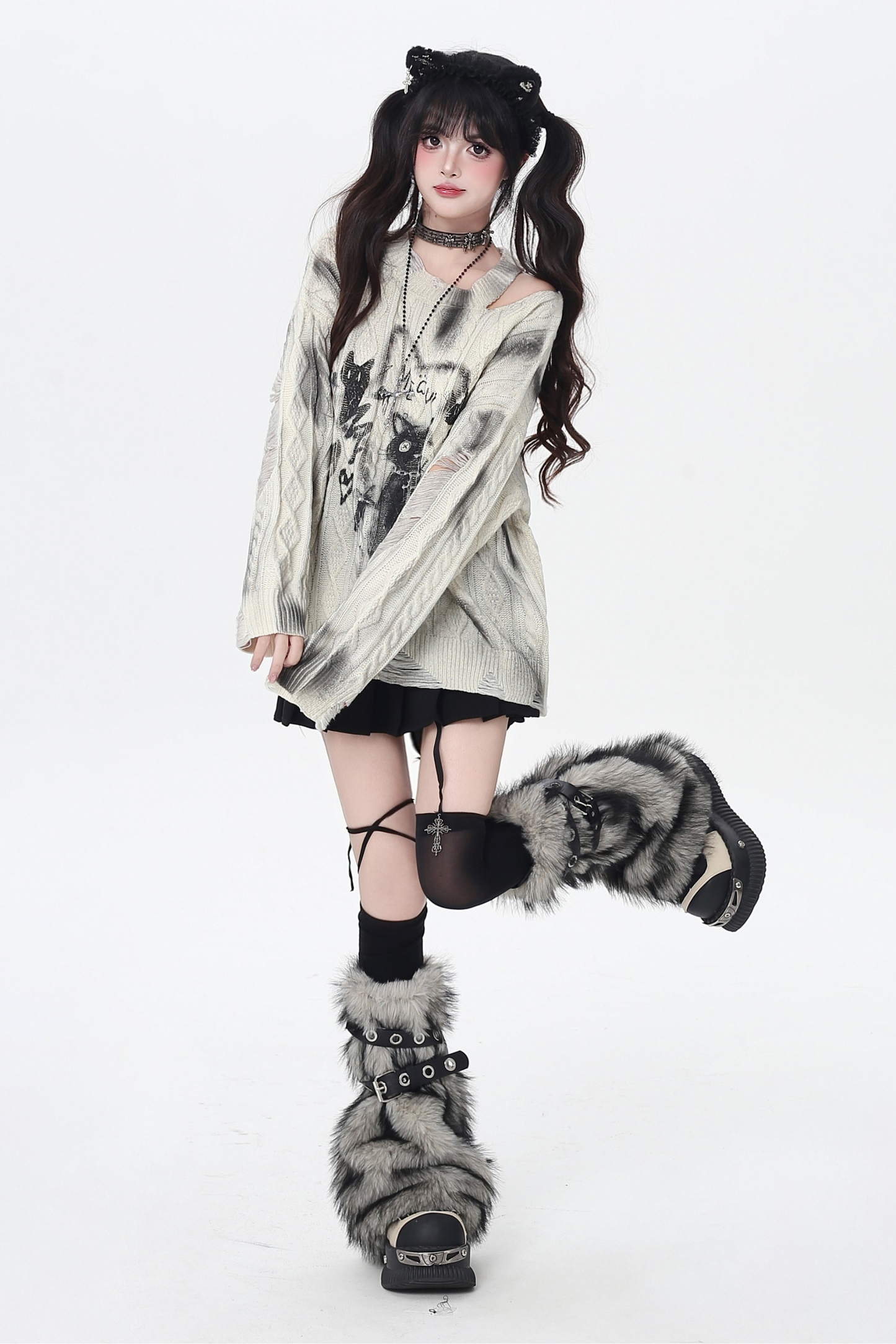 タイダイオフショルダーキャットトップス