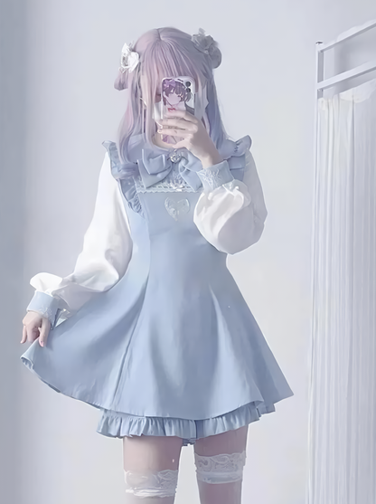 [Angel Neighborhood👼] Subculture Y2K Lace Aqua Dress