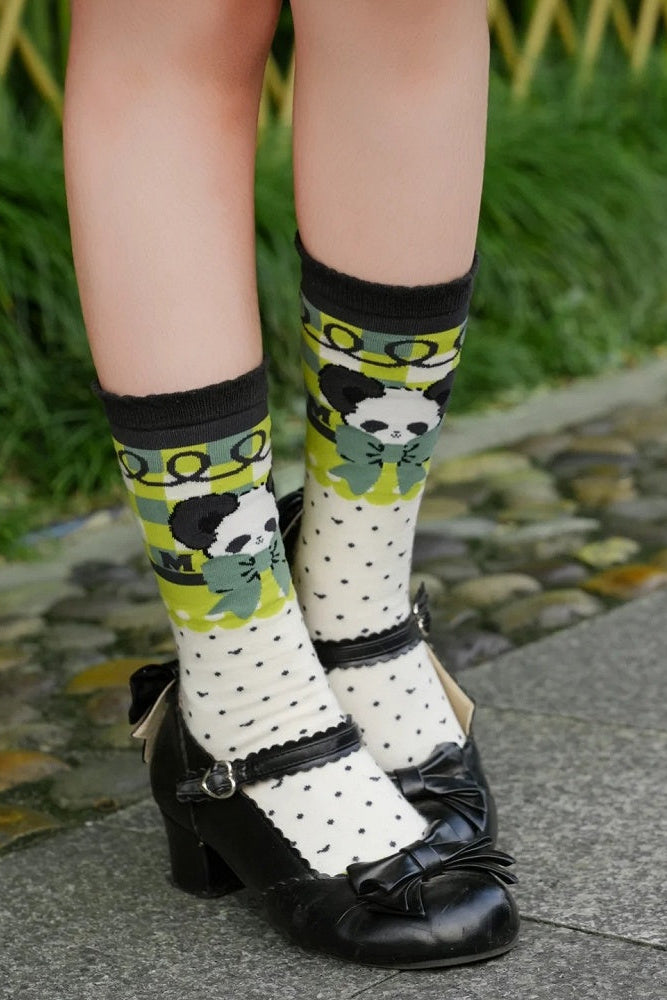 [Reservierungsschluss am 1025] Pink/Grüne Chinoiserie-Lolita-Sweet-Panda-Serie Accessoires (Teetassen-inspirierter Minihut, Pandaohren-Haube, Pandaohren-KC, Pandaohren-Barett, Haarclip, Halskette, Handtasche, Quastenbrosche, Socken)