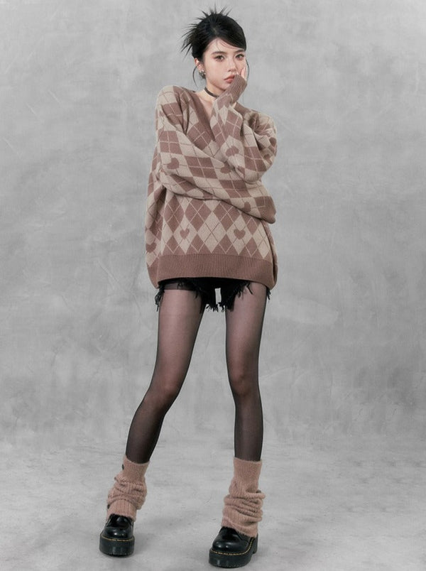 レトロアーガイルオーバーセーター