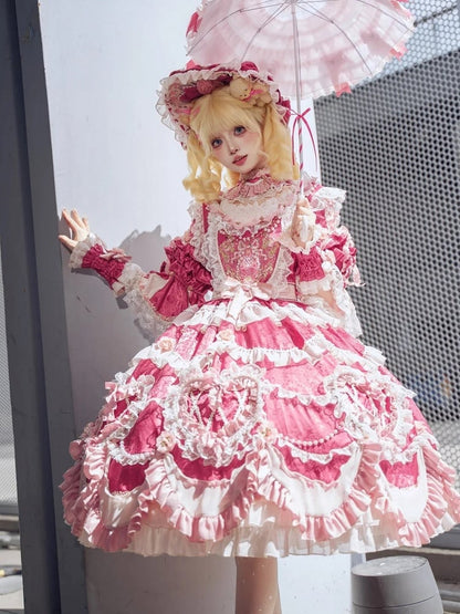 【2月22日予約締切】アンティークベリーローズロマンティックファンタジーロリータショートドレス