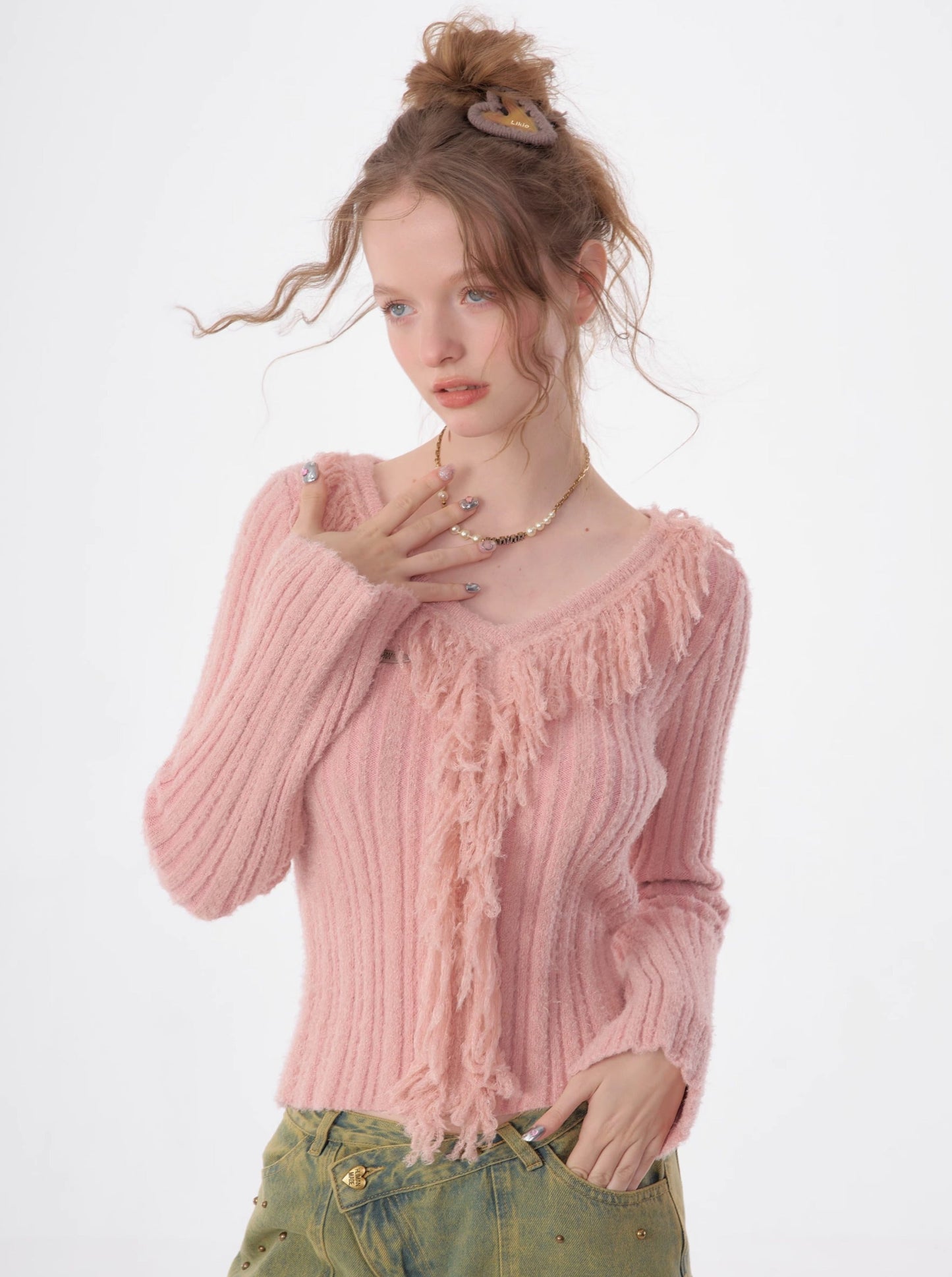 Big Fringe Knit Top