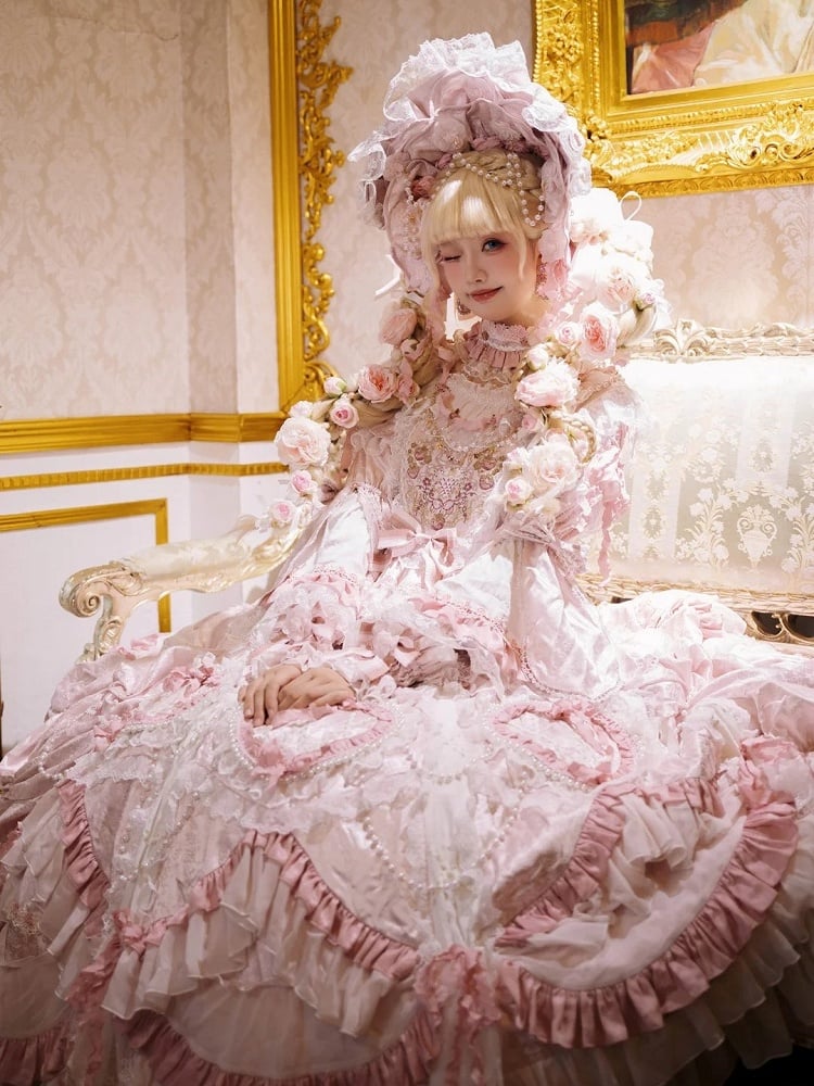 【2月22日予約締切】アンティークベリーローズロマンティックファンタジーロリータロングドレス