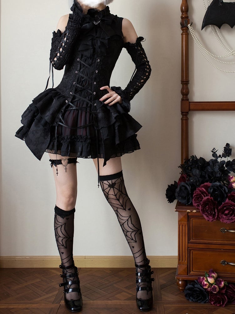 【12月26日予約締切】witch's conditionゴシックロリータジュエルリボンビスチェドレス＋フルセット