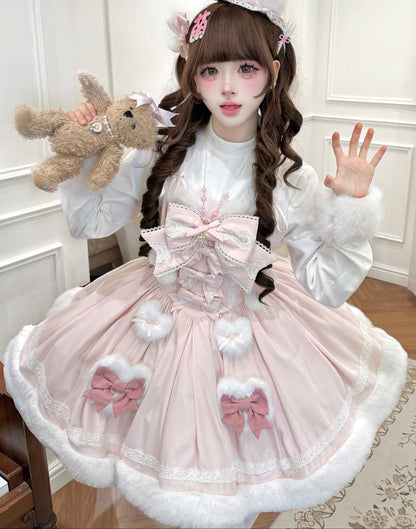 【12月19日予約締切】Sweet Dream Rabbitうさ耳フーディーファーケープ＋OPドレス＋サスペンダードレス＋インナートップス