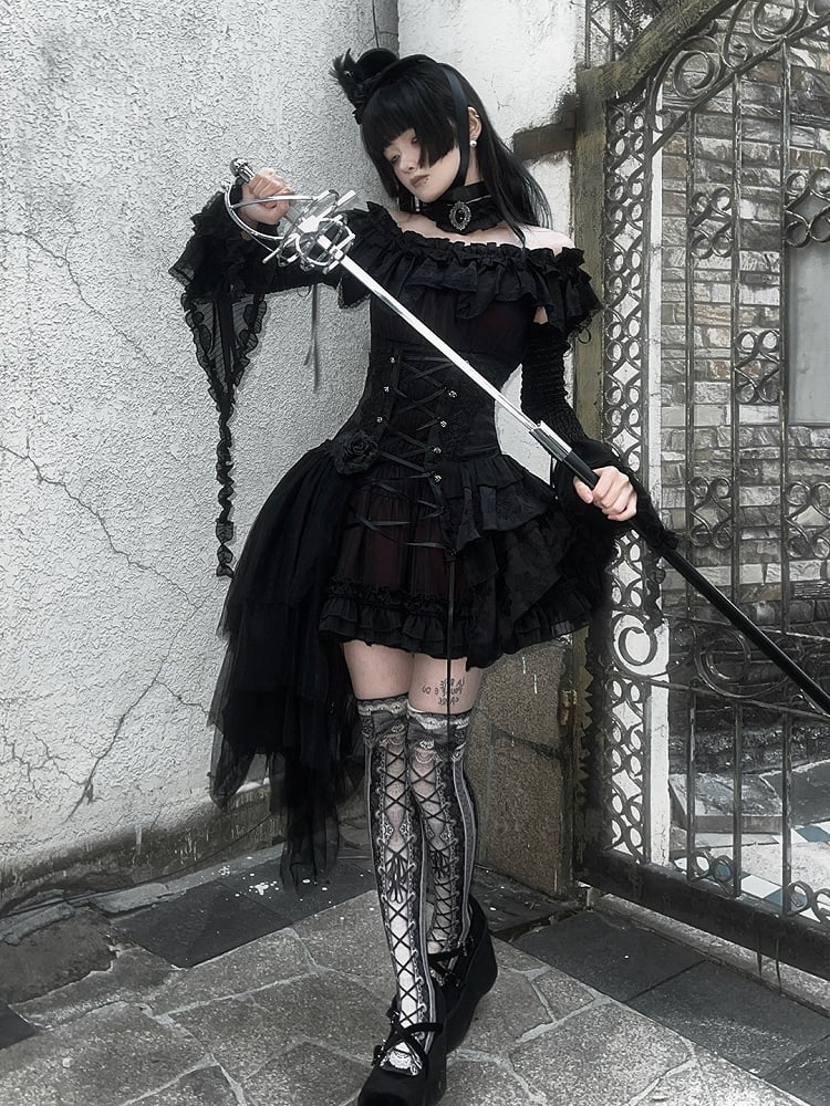 [Deadline for reservations: December 26th] witch's condition Gothic Lolita Off-Shoulder Top + Skirt + Full Set