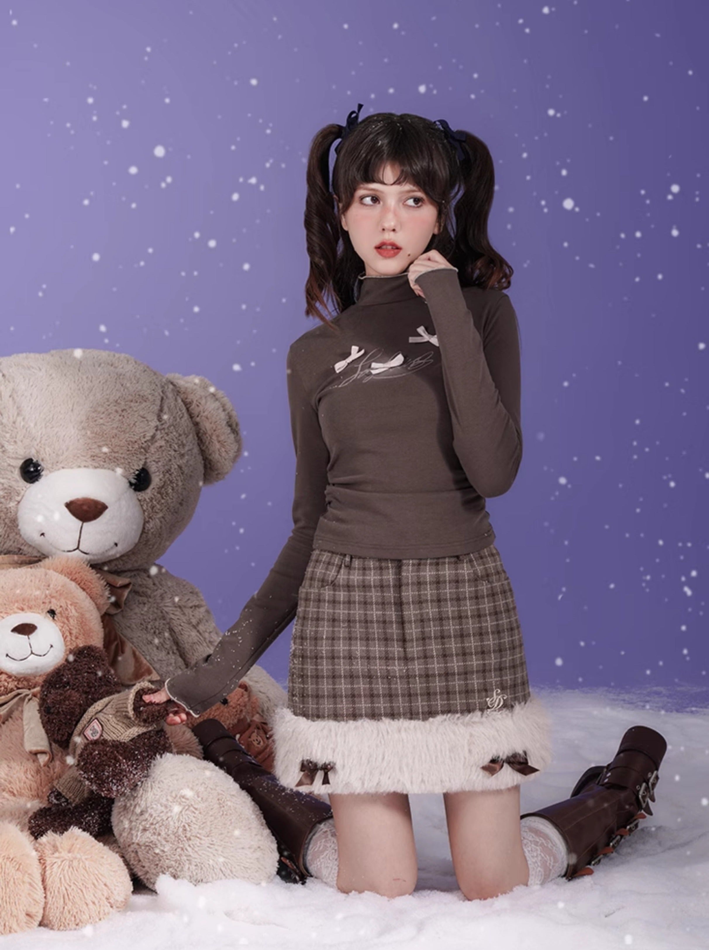 ハーフネックスリムリボントップス – Belchic
