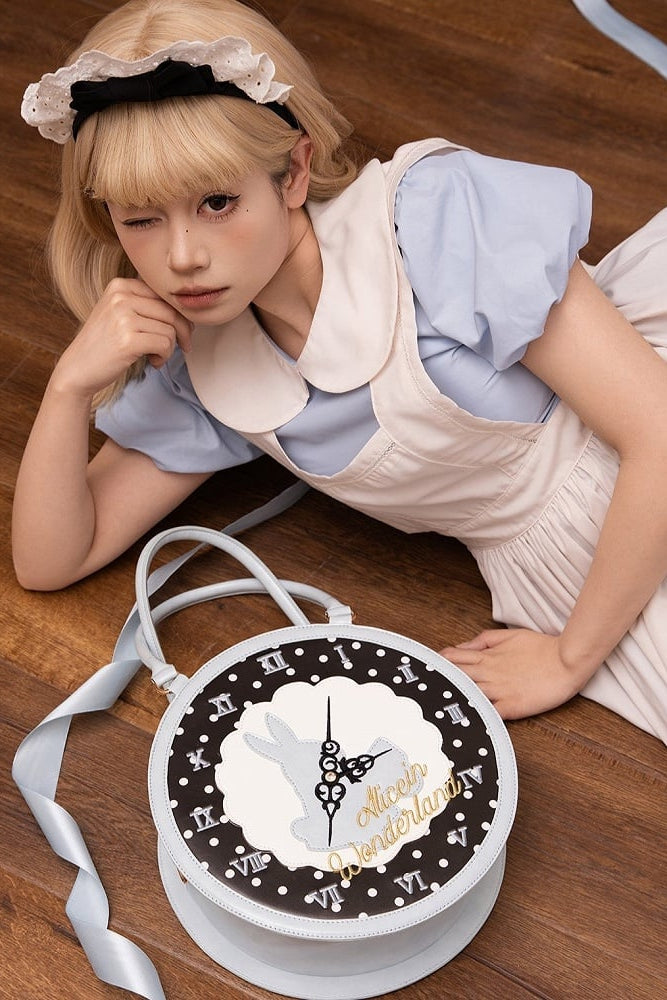 [Date limite de précommande : 16 juillet] Sac à main horloge lapin fantasy Alice (avec bandoulière)