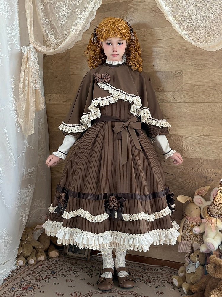 【12月23日予約締切】トワイライトレインロマンティックローズハイネックカラー付きフリルケープ