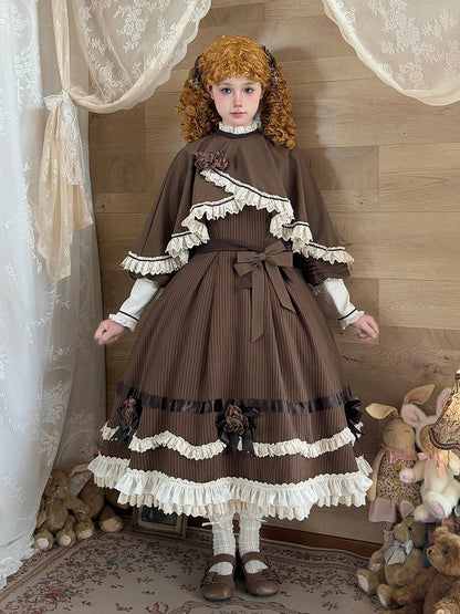 【12月23日予約締切】トワイライトレインロマンティックローズハイネックカラー付きフリルケープ