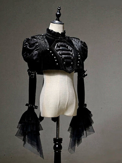 【6月8日予約締切】ファントムナイトミリタリーダークエポレットアーマークロップドジャケット