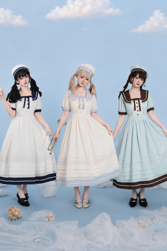 클래식 마린 로리타 원피스+액세서리