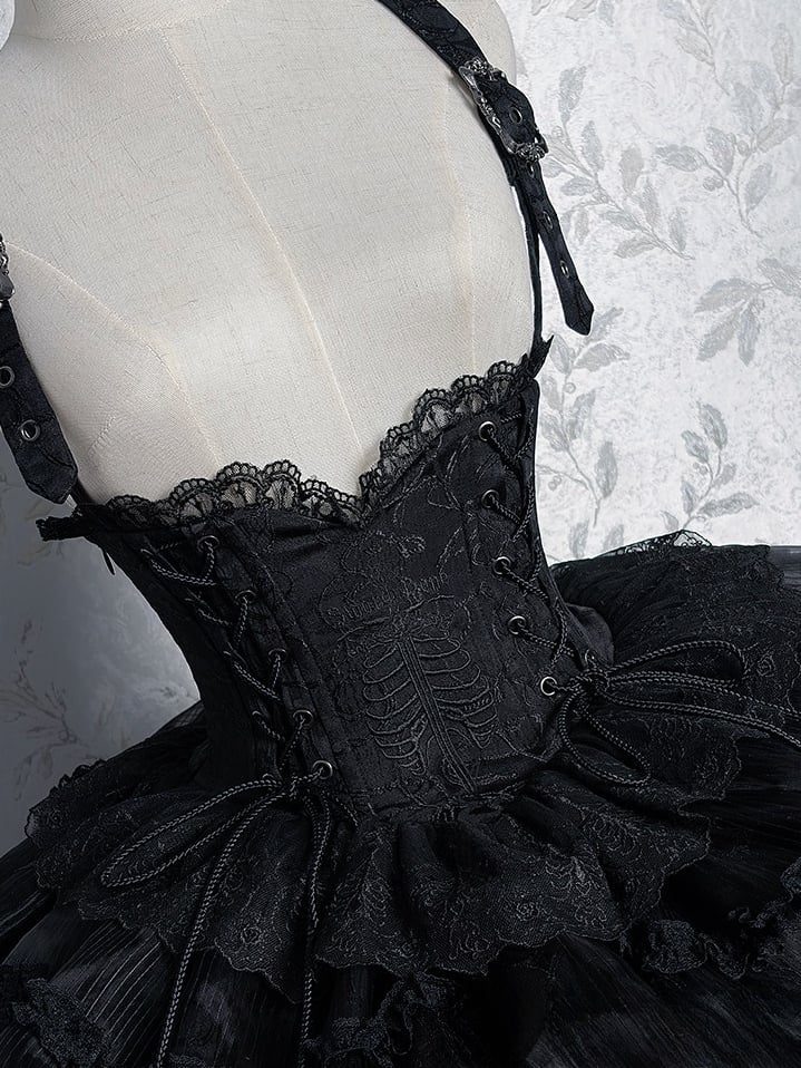 【12月8日予約締切】Black Mist Banquet ゴシックエンブロイダリーゴージャスビスチェドレス＋セットアップ