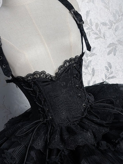 【12月8日予約締切】Black Mist Banquet ゴシックエンブロイダリーゴージャスビスチェドレス＋セットアップ