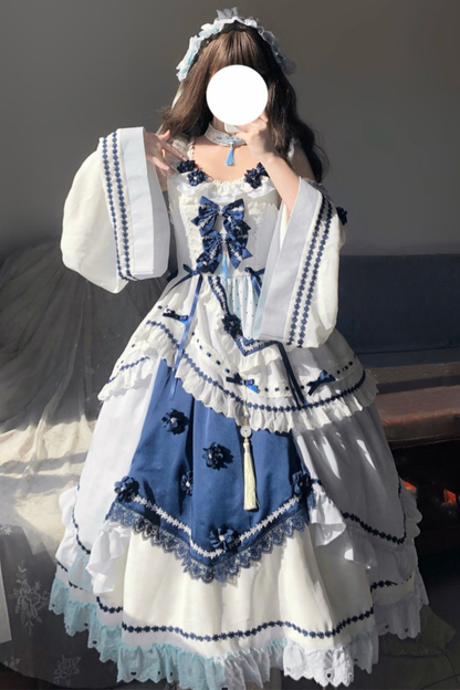 [3월 18일 예약마감] 차이나 드림 원피스 + 점퍼 스커트 + 소매 + 레그 워머 + 머리띠 + 칼라 + 클립 + 리본 + 공주 소매