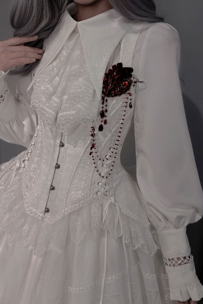 【4月19日预售截止】哥特蕾丝连衣裙+胸衣+裙子+上衣+发带+帽子+胸针