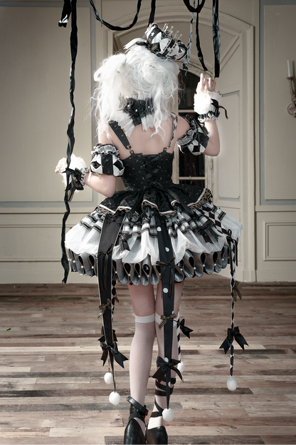 【12月26日予約締切】サーカスシリーズキングブラックアンドホワイトロリータピエロドレス＋フルセットA/B