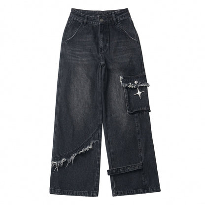 Niche Design Denim Pants