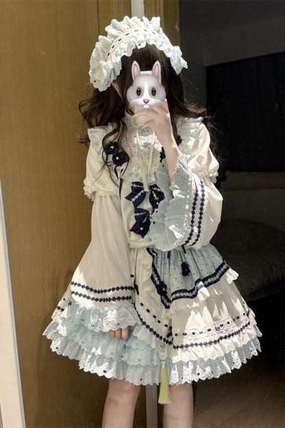 [3월 18일 예약마감] 차이나 드림 원피스 + 점퍼 스커트 + 소매 + 레그 워머 + 머리띠 + 칼라 + 클립 + 리본 + 공주 소매