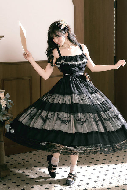 【Cierre de reservas: 22 de junio】Vestido romántico en capas con bordado floral azul/negro