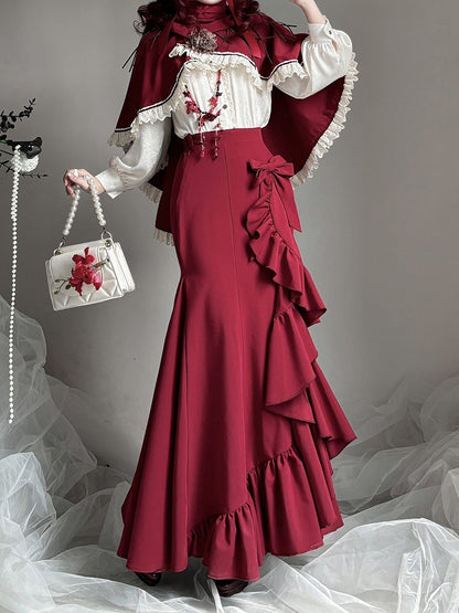 【12月23日予約締切】トワイライトレインロマンティックフリルマーメイドスカート