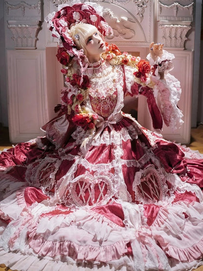 【2月22日予約締切】アンティークベリーローズロマンティックファンタジーロリータロングドレス