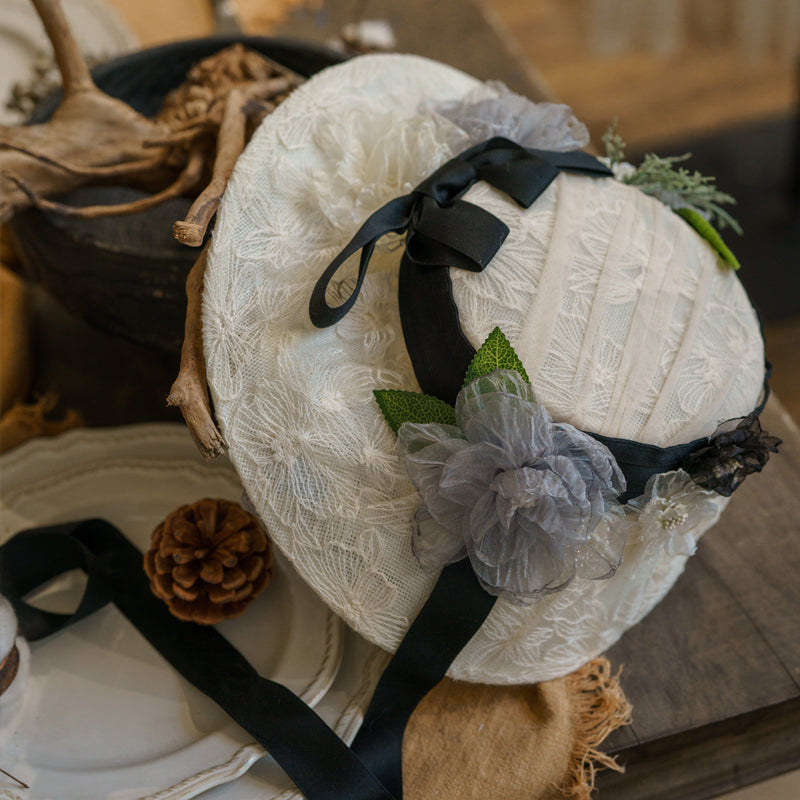 Classical Lace Dress + Headdress + Flower Hat